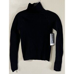 Athleta Flurry Seamless Turtleneck Top Base layer Size XXS Black Unstinkable